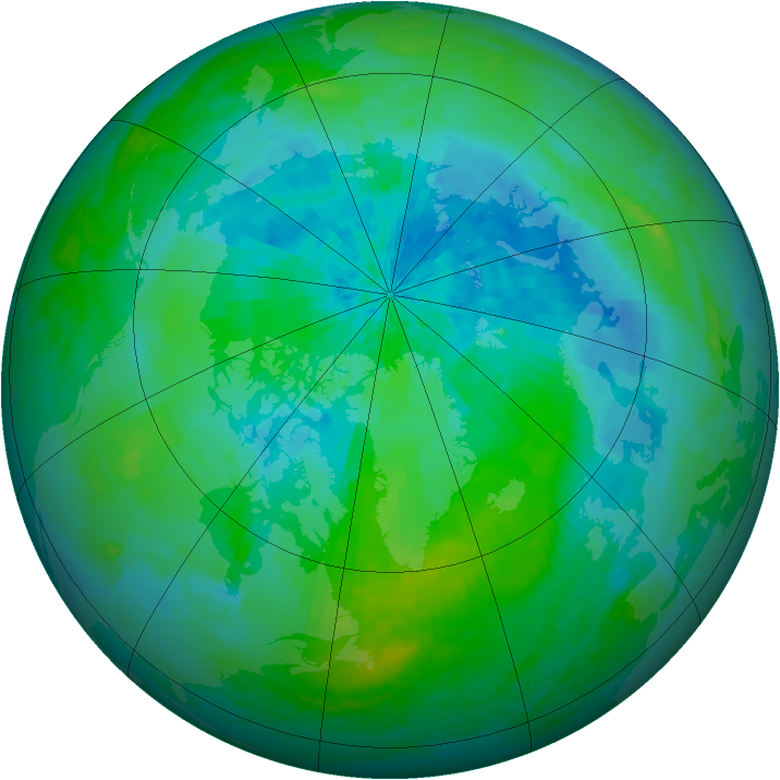 Arctic ozone map for 05 September 2004